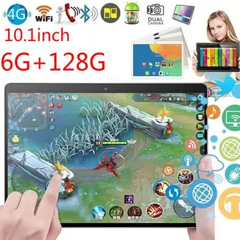 

2020 New Design 10 inch Tablets Android 9.0 OS RAM 6GB+128GB ROM Dual Camera 5MP SIM Tablet PC Wifi GPS 4G Mobile Phone Pad 10.1