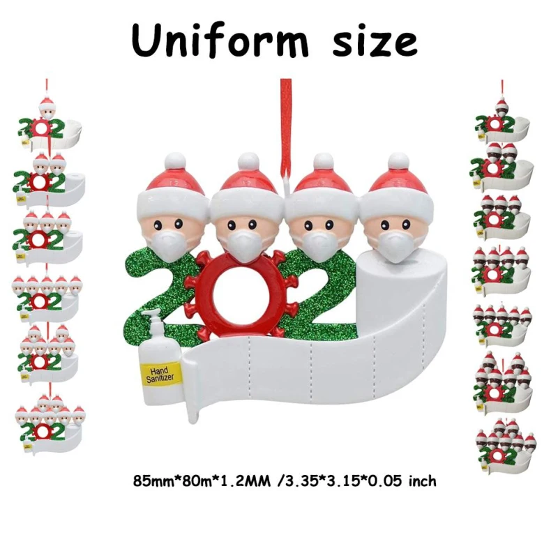 2020 Quarantine Christmas Party Decoration Gift Santa Claus With Mask Personalized Xmas Tree Ornament All Series Dropshipping | Дом и сад