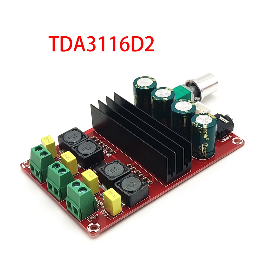 

Плата цифрового усилителя высокой мощности TDA3116D2, DC12-24V, 100 Вт, двухканальный модуль усилителя звука