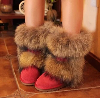 Новое поступление года; женские зимние ботинки с лисьим мехом; женская обувь; женские зимние ботинки из натуральной кожи