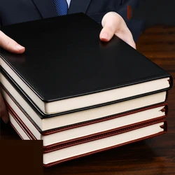 Bloc notes A4 en cuir souple et épais, noir, disque créatif, Simple, pour étudiant 