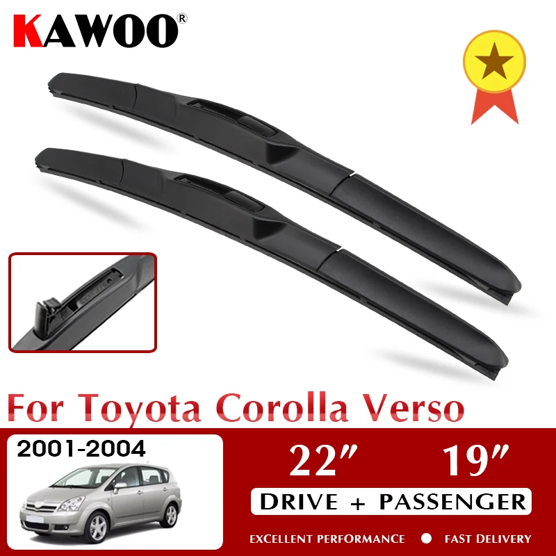 

KAWOO Wiper Car Wiper Blades For Toyota Corolla Verso 2001-2004 Windshield Windscreen Front Window Accessories 22"+19" LHD RHD