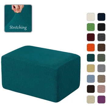 

Storage Ottoman Slipcover Protector Oversize Spandex Elastic Rectangle Footstool Sofa Slip Cover for Foot Rest Stool Furniture