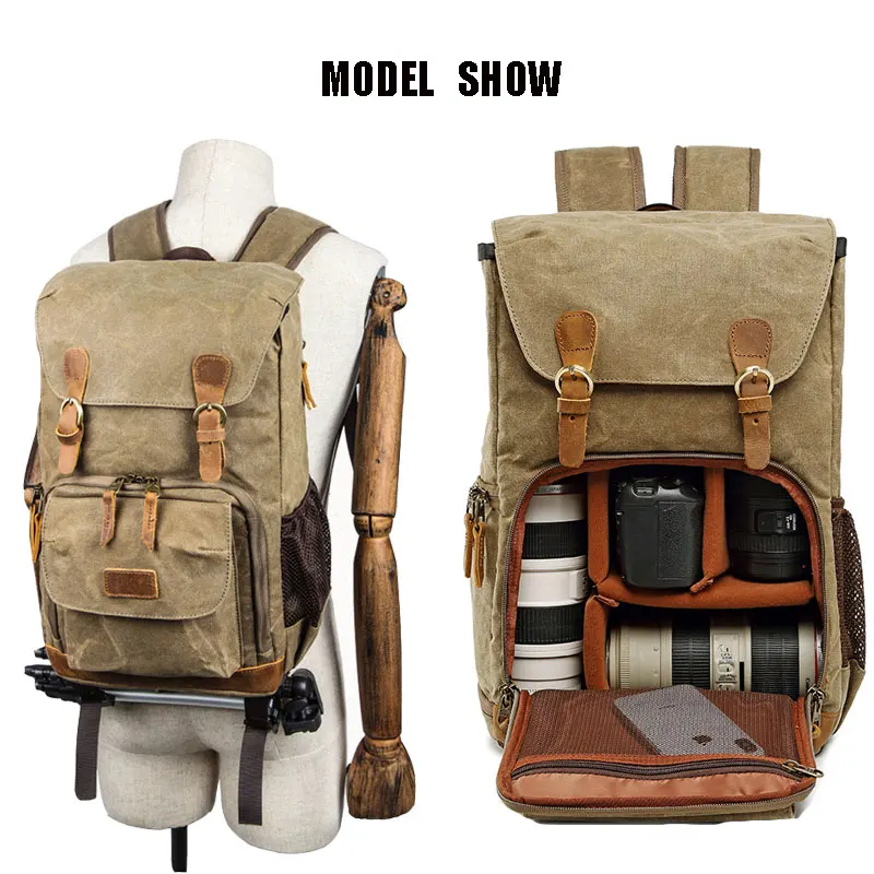 

Batik Canvas Waterproof Photography Bag Outdoor Wear-resistant Large Camera Photo Backpack Men for Nikon/Canon/Sony/Fujifilm bag