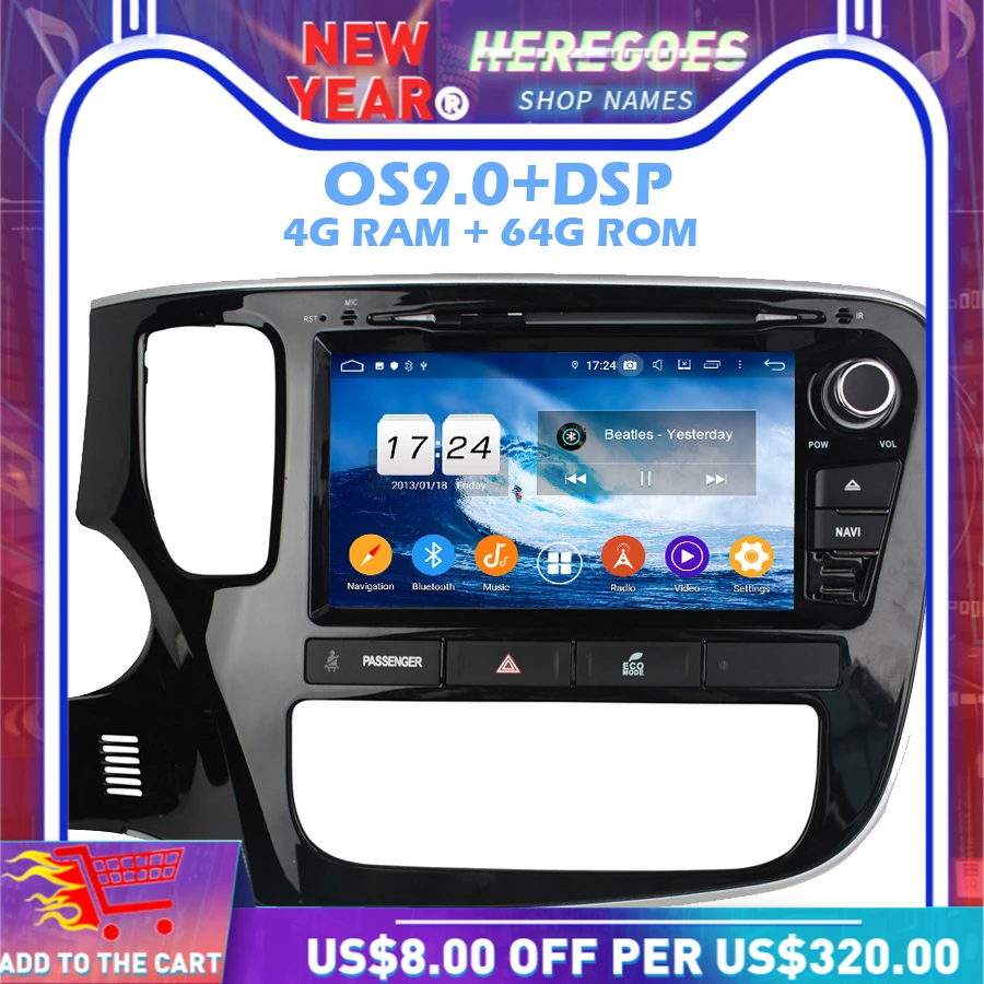1280*720 DSP IPS Android 9 0 64 ГБ 4 8 ядер автомобильный DVD-плеер GPS карта RDS радио wifi Bluetooth для