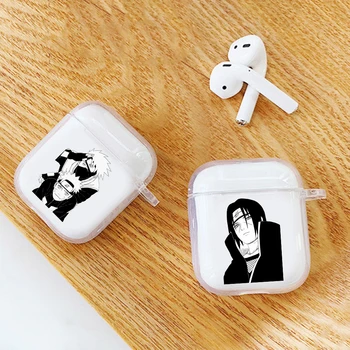 

2020 new Sasuke Naruto Kurama Hokage Uchiha Itachi Sakura Kakashi for Aipods 1 2 Transparent silicone Blutooth Earphone case box