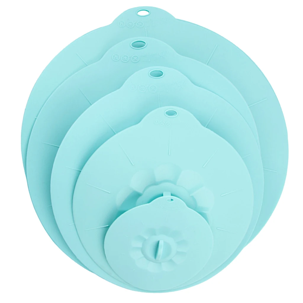 Pack of 5 Silicone Bowl Lids Microwave Cover easy storage Oven Freezer Safe
