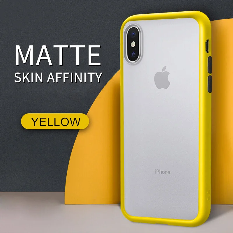Противоударный прозрачный Гибридный Силиконовый чехол для телефона iPhone X XS XR Max 8 7 6 6S Plus 11 Pro Фирменная прозрачная мягкая задняя крышка - Цвет: Yellow