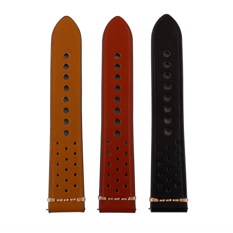 Watch Band Strap Pin Buckled Leather Wristwatch Bands Replacement Accessories With Spring Bar Watch Straps 18mm 20mm 22mm 24mm