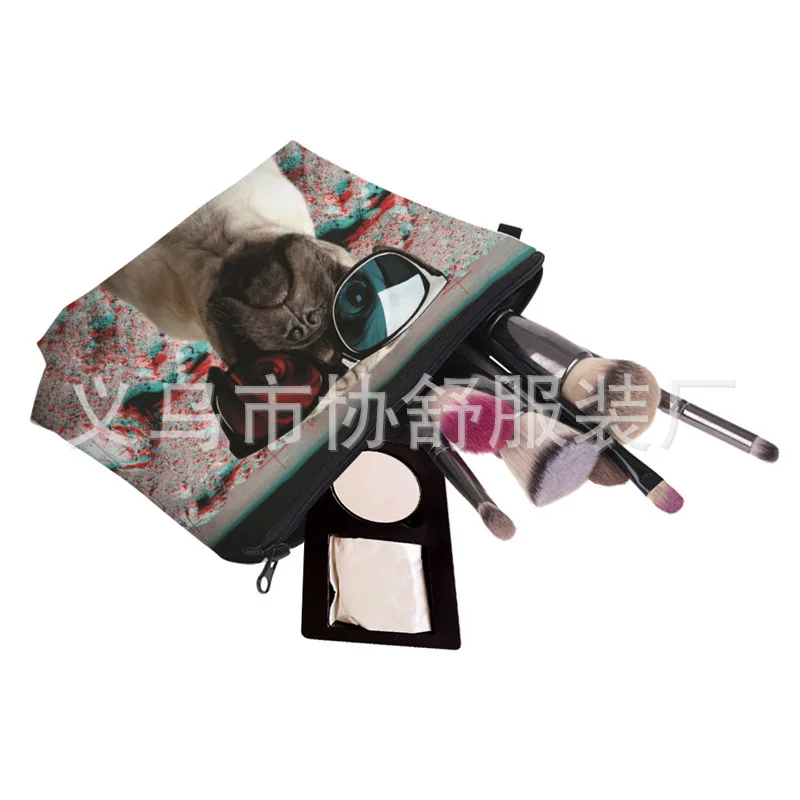 New Style High-definition Hot Selling Sunglasses Dog Pattern Cosmetic Bag Europe And America Women's Daily Life Clutch Customiza
