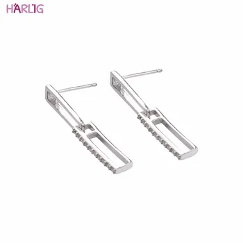 

Harlig sterling silver S925 silver color earrings with zircon allergy free fashion jewelry for women
