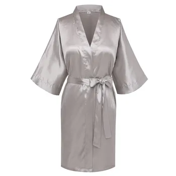 

PLUS SIZE 3XL Home Clothes Nightdress Satin Kimono Bathrobe Women Sleepwear Nightgown Sexy Bride Bridesmaid Wedding Robe