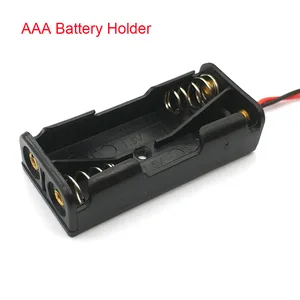 2 батареи AAA хранения Чехол для аккумулятора AAA-черный ящик Пластик батарея Чехол держатель провода 2X1, 5 V AAA