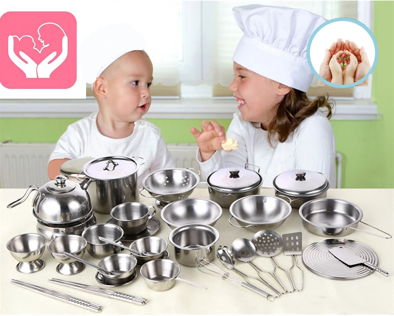 Steel Realistic Cooker Kid's Kitchen Toys Pretend Play Anti-fall Stainless Educational Children New Year Baby Girl Birthday Gift (4)