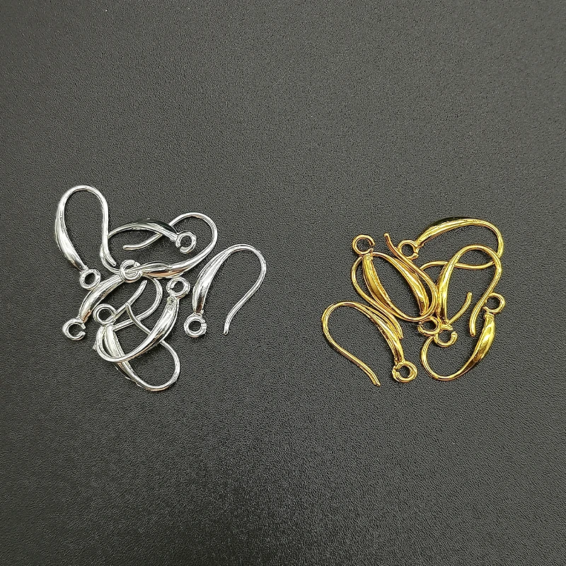 

Wolesale 50Pcs Silver Plated Earring Findings Copper Ear Hooks Clasps Fittings For Diy Jewelry Making Smooth Openring Hooks