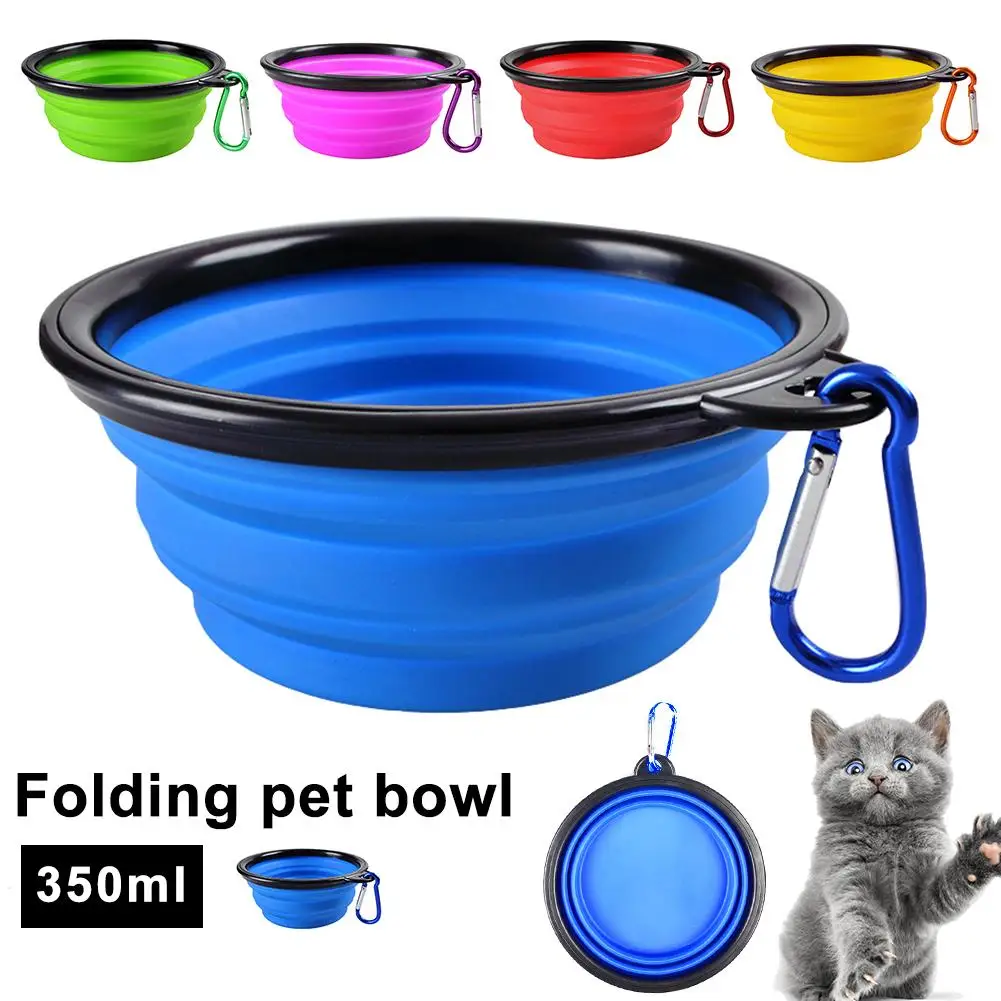 

New Arrival 2 in 1 Portable Travel Collapsible Pet Dog Bowl Water Food Feeding Cup Container