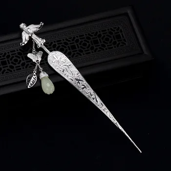 

925 Sterling Silver Hair Stick for Women Magpie Hairpin with Tassel Hair Accessories Ladies Headwear Fashion Jewelry