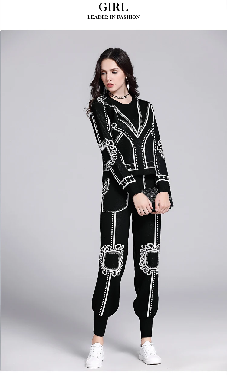VERHELLEN модные дизайнерские костюмы для подиума осенний женский топ с длинными рукавами+ брюки комплект для женщин Дамская одежда комплект из двух предметов
