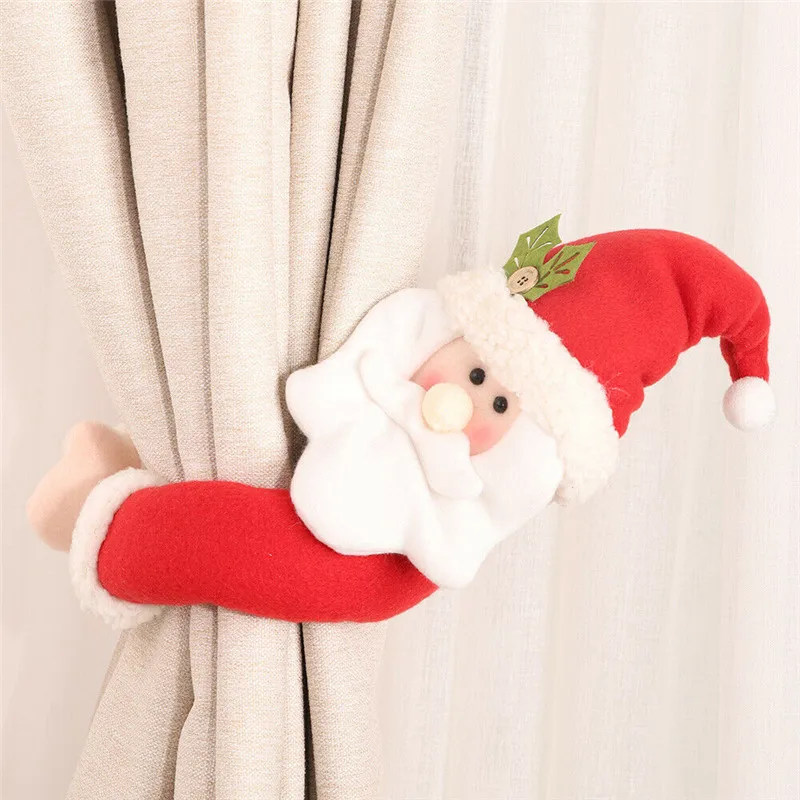 

Christmas Creative Curtain Buckle Window Decoration Santa Claus Snowman Elk Curtain Tie Backs Home Decor Decoration Accessories
