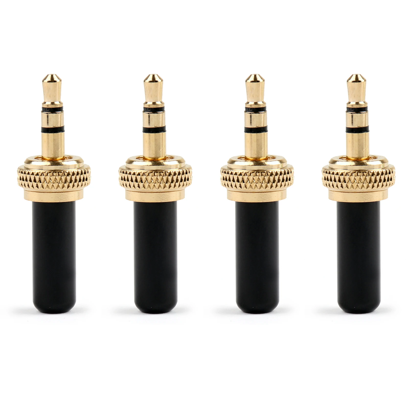 Artudatech 4Pcs/ 10Pcs Special Mini 3.5mm Screw Lock Stereo Jack Plug Gold Plated For Sennheiser Black Connector Parts