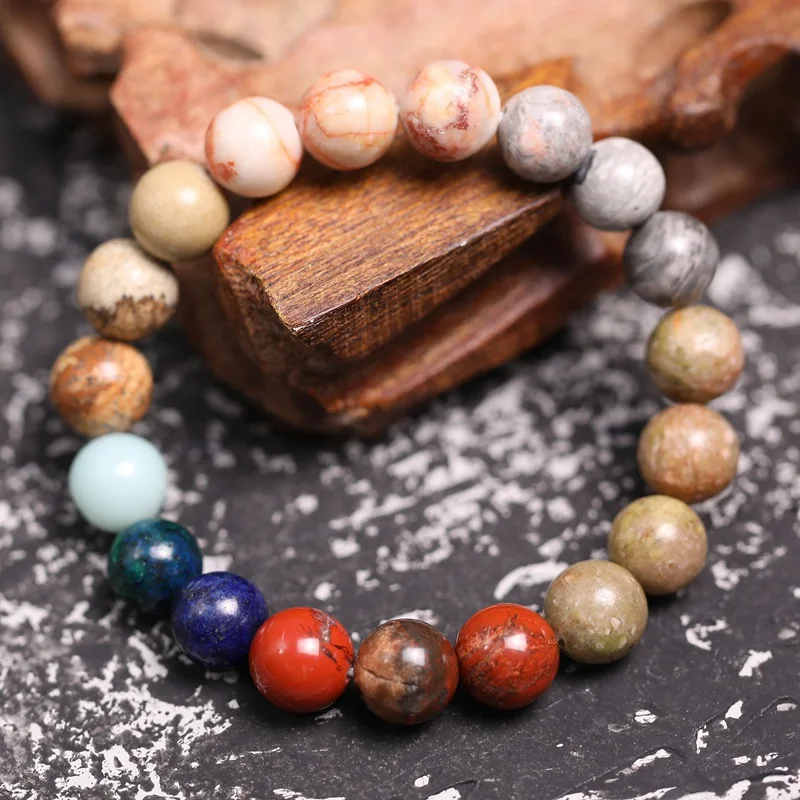 Шарм Вселенная Премиум Космические Планеты pulsera hombre солнечная система натуральный камень бусины браслет для женщин мужчин подарки чакра Йога браслет, бижутерия
