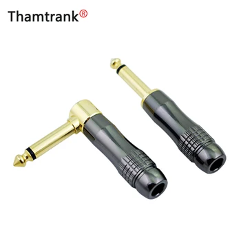 

10PCS Gold-plated Right Angle/Straight 1/4'' Phone Jack Balance Wire Connector Copper Jack 6.35mm Mono Speaker Plug