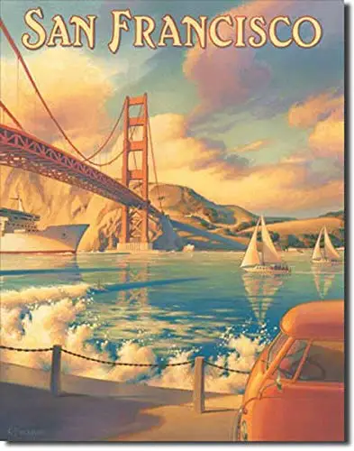 

San Francisco Metal Tin Signs 8x12 Inch Wall Decor Kitchen