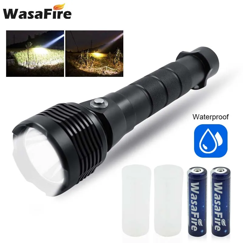 Wasafire New Powerful 18650 Dive Flashlight XHP50 LED Diving Torch Lamp Waterproof 3 Modes Scuba Lantern for Hunting Diver