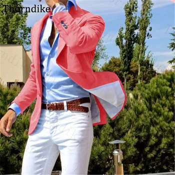 

Thorndike Slim Fit Mens Wedding Prom Party Suits Peaked Lapel Double Split Groom Tuxedos Custom Made 2 Pcs Solid Men's Suits