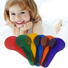 6 цветов Монтессори пластиковые прозрачные Ракетки Форма игрушка Рисование Живопись цвет соответствия познавательные игрушки для детей цвет обучения