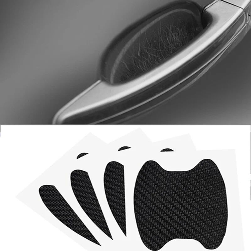 

4pcs Car Door Handle Carbon Fiber Stickers Decal For Lexus Honda Civic Opel astra h j Mazda 3 6 Kia Rio Ceed Volvo Lada