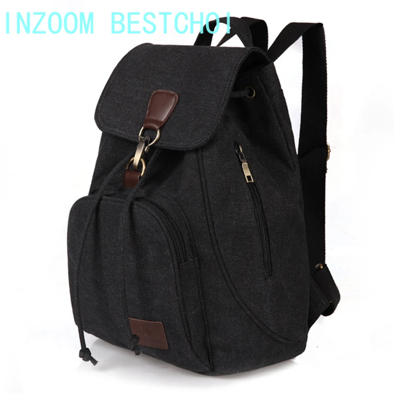 Canvas Backpacks Vintage Bag Female College Student Woman Fabric-Knapsack School-Bags
