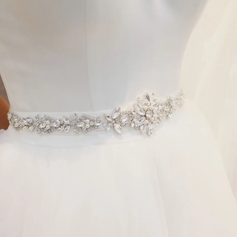 SLBRIDAL Свадебные аксессуары жемчуг свадебный пояс атласные Стразы вечернее платье для выпускного вечера пояс Свадебная лента пояс подружки невесты для женщин