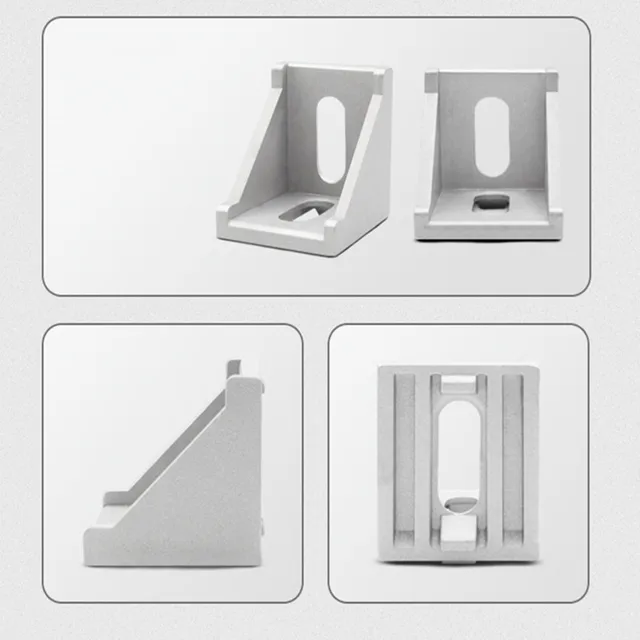 10 Staffe In Alluminio 35x35x28mm Per Profili 3030 - Con Viti E Dadi Per Finestre E Porte - Foto 3