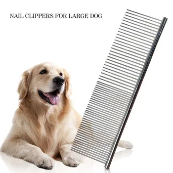 

Pet Dematting Comb Grooming Comb Stainless Steel Row Comb Dog Comb Long 19cm Brush Combs Removes Loose Undercoat