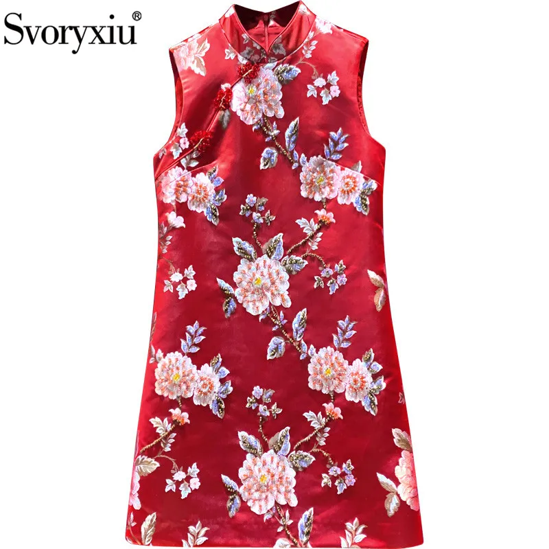 Svoryxiu Designer Autumn Winter Vintage Red Mini