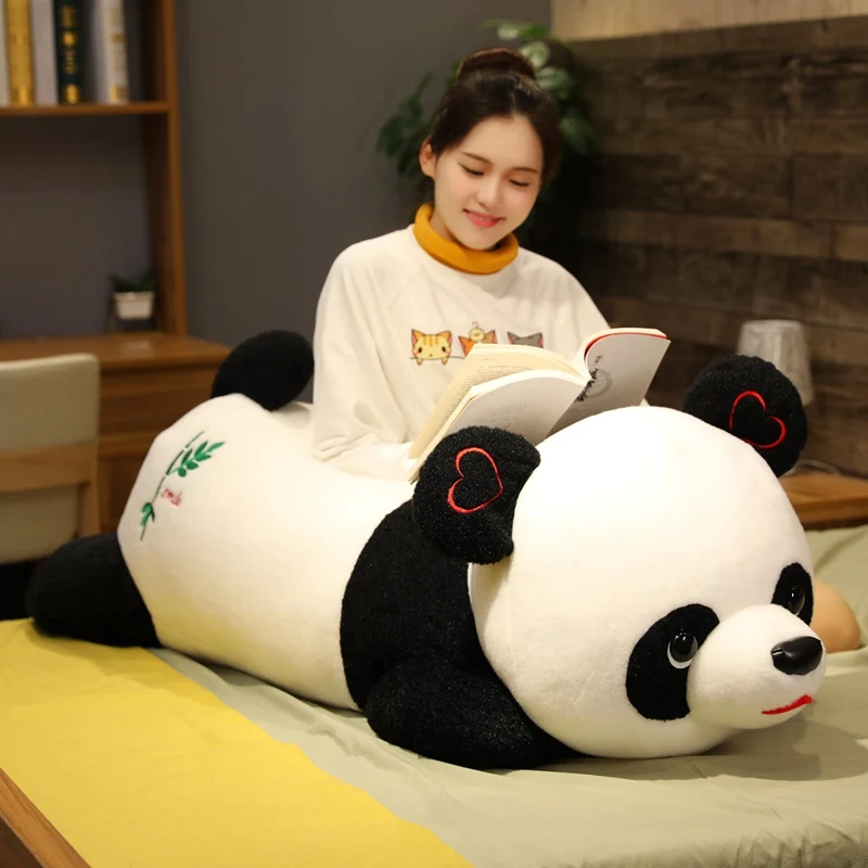 Новинка Симпатичная плюшевая длинная подушка Huggable в виде гигантской панды