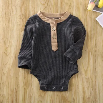 

Pudcoco Newborn Baby Boy Girl Clothes Solid Color Long Sleeve Knitted Cotton Romper Jumpsuit One-Piece Outfit Playsuit Clothes