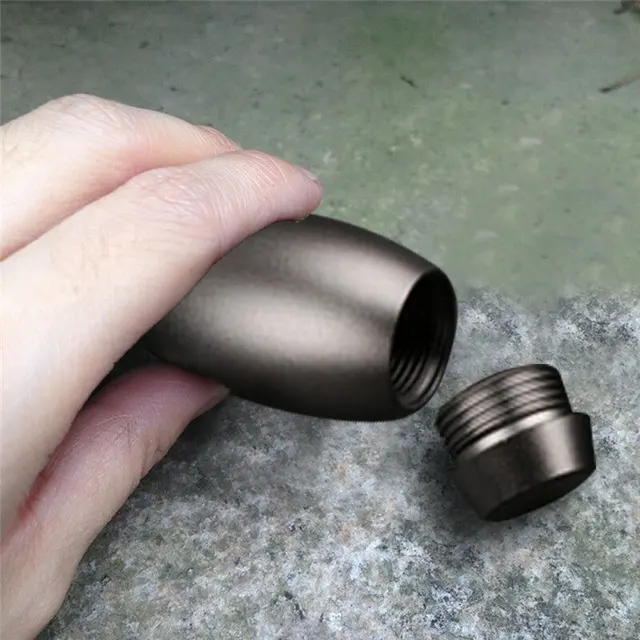 US $2.16 Outdoor Non Toxic Mini Waterproof Seal Bottle Bowling Shape Medicine Storage EDC Survival Tool Rust