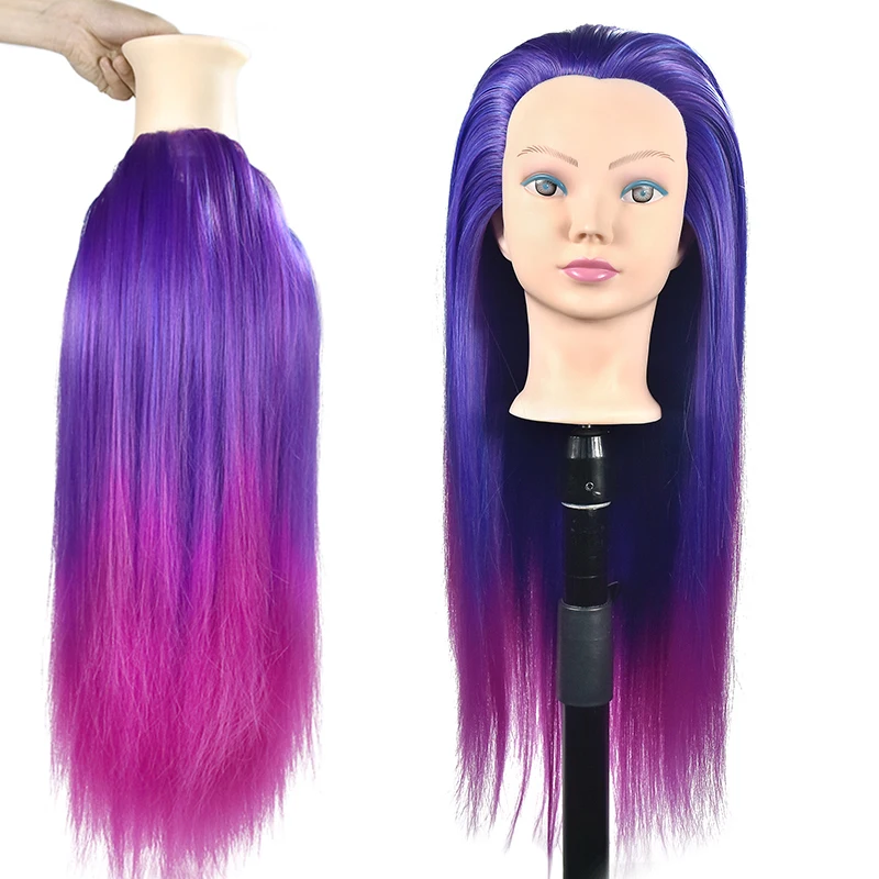 

26" Hair Training Head Practice Cosmetology Hair Doll Styling Hairdressing Mannequin Head with Hair
