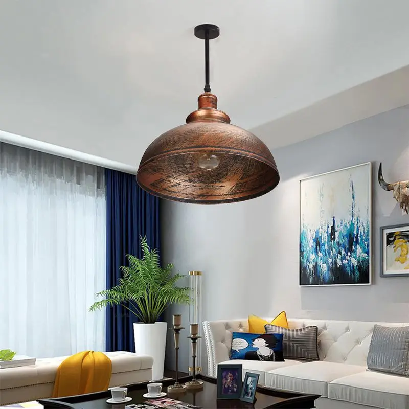 

Retro Ceiling Light Lamp Round Vintage Industrial Design Iron Vintage Light Deco Y98E