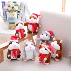 Peluche Hamster parlant de noël pour enfant, jouet doux et mignon, son, haute qualité 