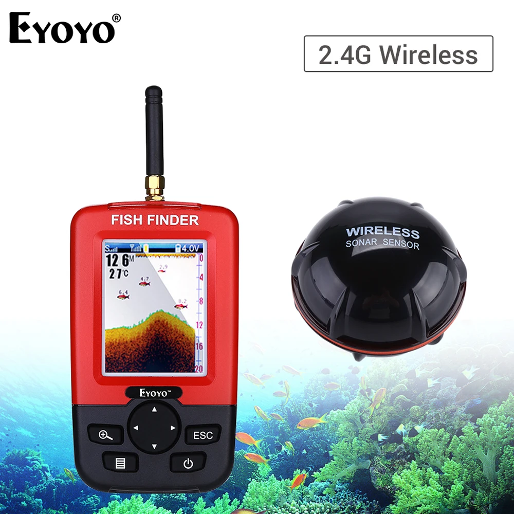 

Eyoyo Smart Portable Depth Fish Finder with 100M Wireless Sonar Sensor Echo Sounder Fishfinder for Lake Sea Fishing balik bulucu