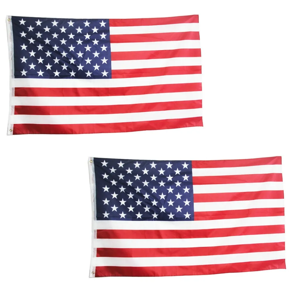 2 Pack American US Polyester Flag- USA Garden Flags with Brass Grommets 3 X 5FT#3C13