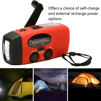 

Protable Emergency Hand Crank Generator AM/FM/WB Radio Flashlight Charger Waterproof Emergency Survival Tools HY-88WB