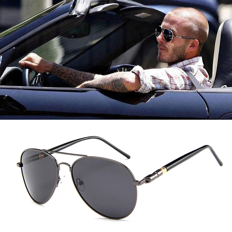 Fashion Aviation Metail Frame Quality Oversized Spring Leg Men Sunglasses Polarized Brand Design Pilot Rays Driving Sun Glasses