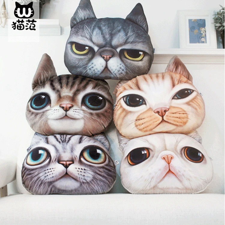 Игрушка в виде кошки, оригинальная Милая модель, подушка для кошки, 3D плюшевая подушка для дивана, плюшевые игрушки, подарок на день рождения для девочки