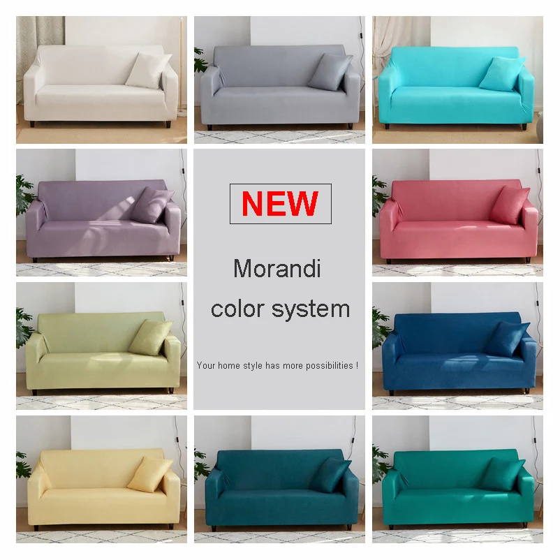 Elastic Sofa Covers Red/Green/Purple/Grey Stretch Couch Covers for Sofas Slipcovers 1/2/3/4 Seater Furniture Protector Cover 2