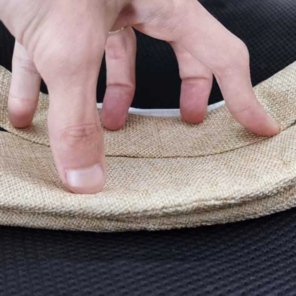 Fashion Hot Men's Straw Hat Linen Sun Protective Foldable Breathable Casual Cap for Summer H66