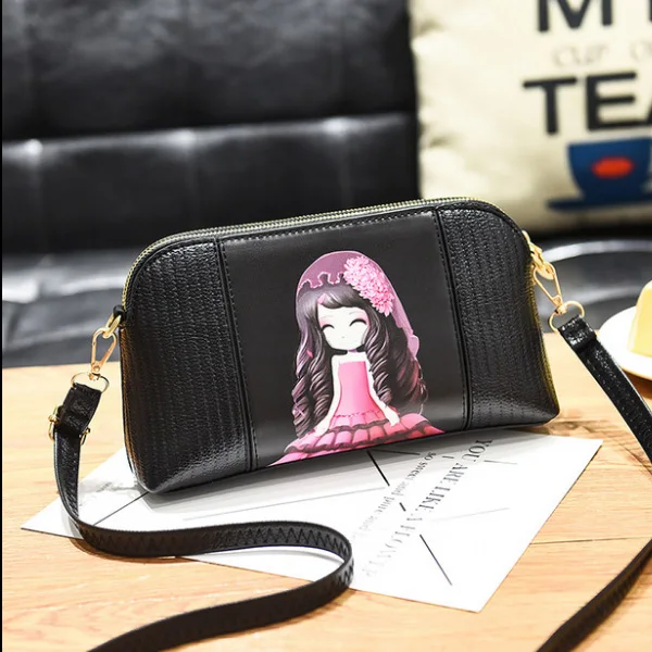 HJPHOEBAG модная простая маленькая квадратная сумка женская дизайнерская сумка Высококачественная сумка из искусственной кожи YC269 - Цвет: Cartoon beauty